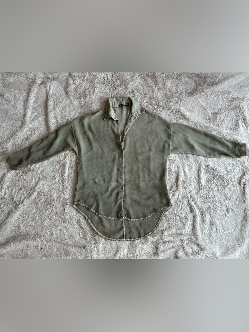 Brandy Melville Green Button Up Shirt, One Size